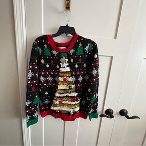 No boundaries, large, 12/14, Christmas, holiday, sweater, ugly sweater party